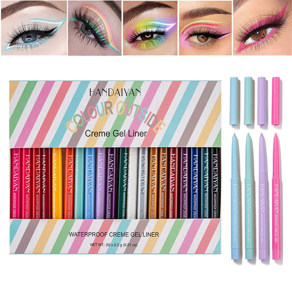 Bonnie Choice 20-color eyeliner set palette close-up for vibrant eye definition