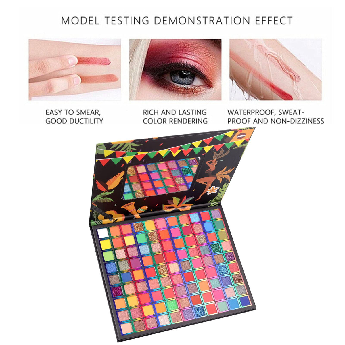 BONNIE CHOICE 99 Colors Eyeshadow Palette closeup-soft-smooth-mattes ideal for everyday looks.
