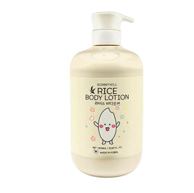 BonnyHill Rice Body Lotion bottle with pump for easy, long-lasting moisture.