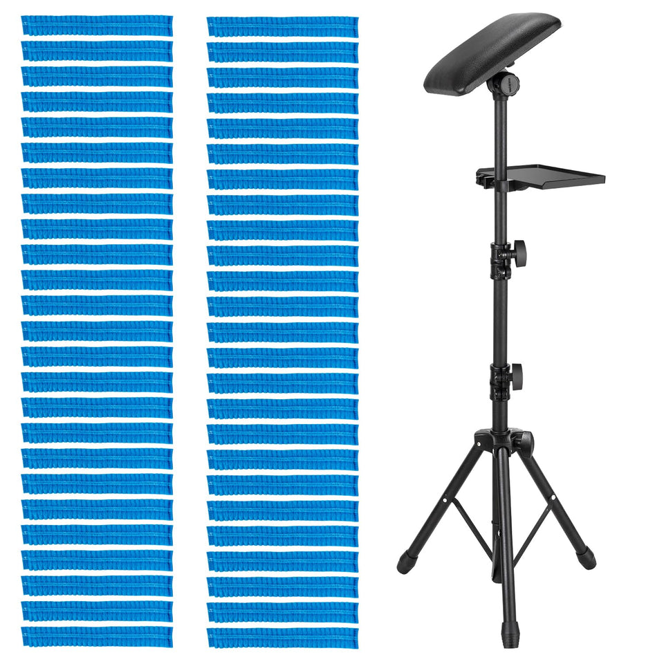 Bontop tattoo arm rest stand with tray side view provides ergonomic support during sessions.