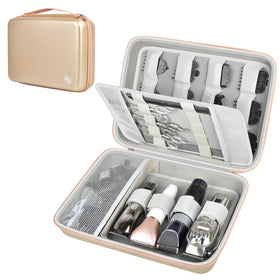 Boobowl hard travel case interior layout keeps hair clippers organized on the go.