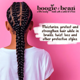 Boogie and Bean baby hair softening creme helps gentle styling.