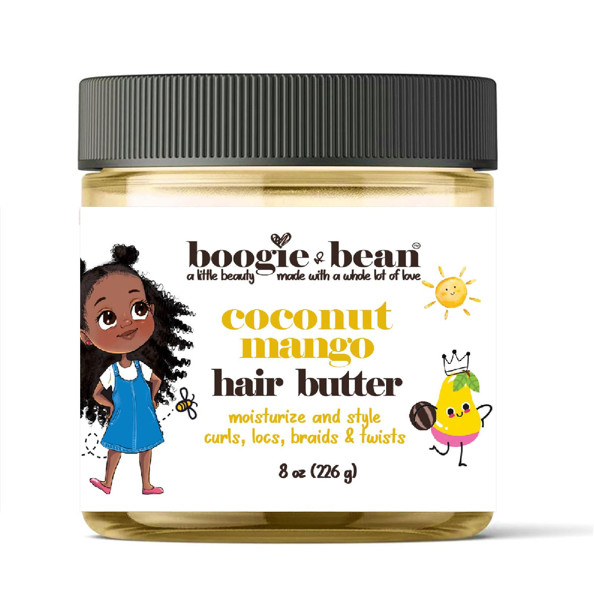 Boogie and Bean hair styling creme bottle pour for easy, smooth styling on thick kid hair.
