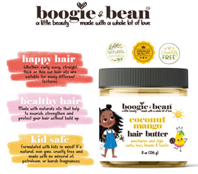 Boogie and Bean kids locs retwist creme helps frizz-free retwists with lasting shine.