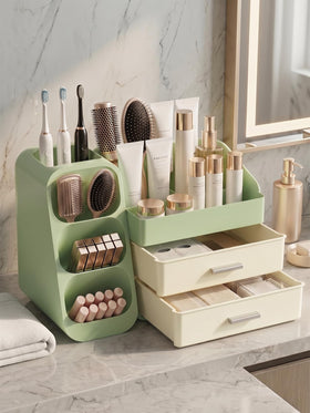 Booklov makeup organizer compact yet spacious for a counter
