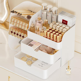 Booklov makeup organizer crystal-clear acrylic close-up showing clarity.