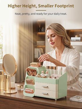 Booklov makeup organizer, cream green, a thoughtful gift for organized spaces