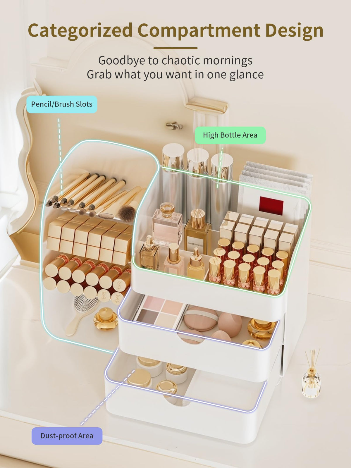 Booklov organizer open compartments provide quick access to essentials.