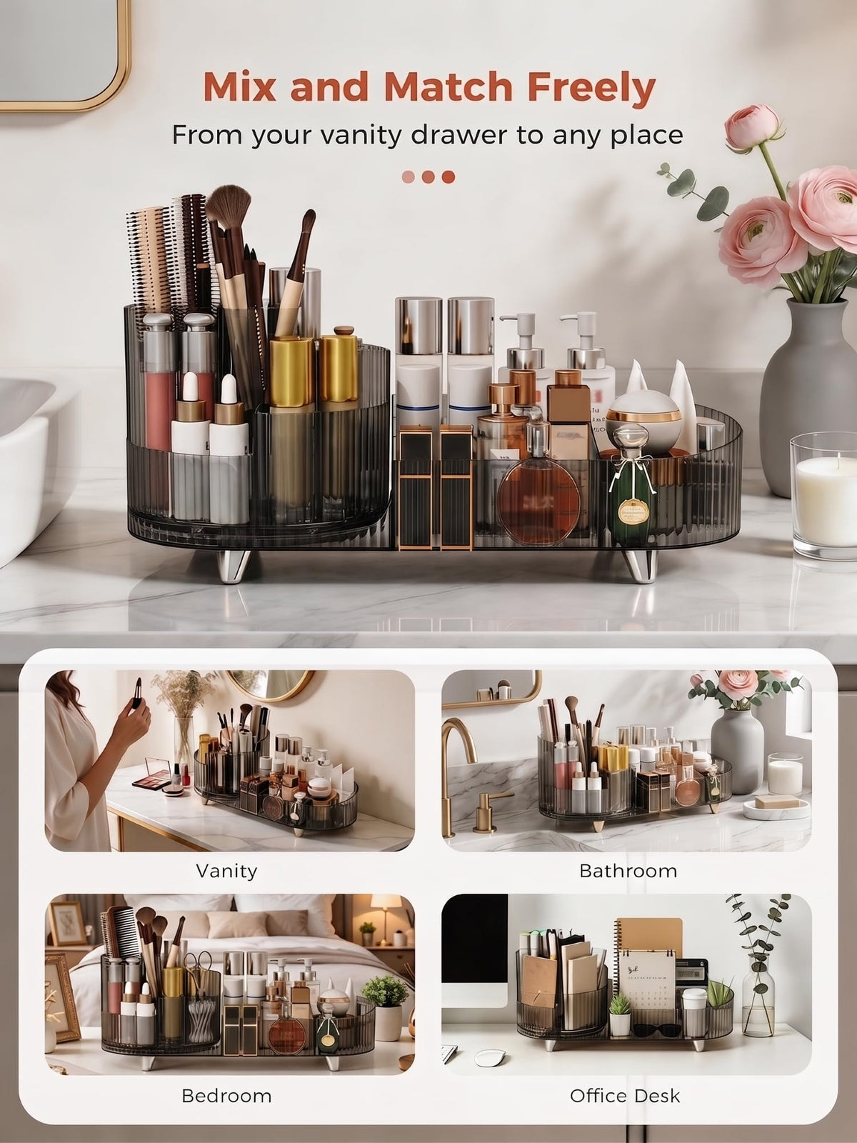 Booklov crystal black finish adds elegant style to any vanity.
