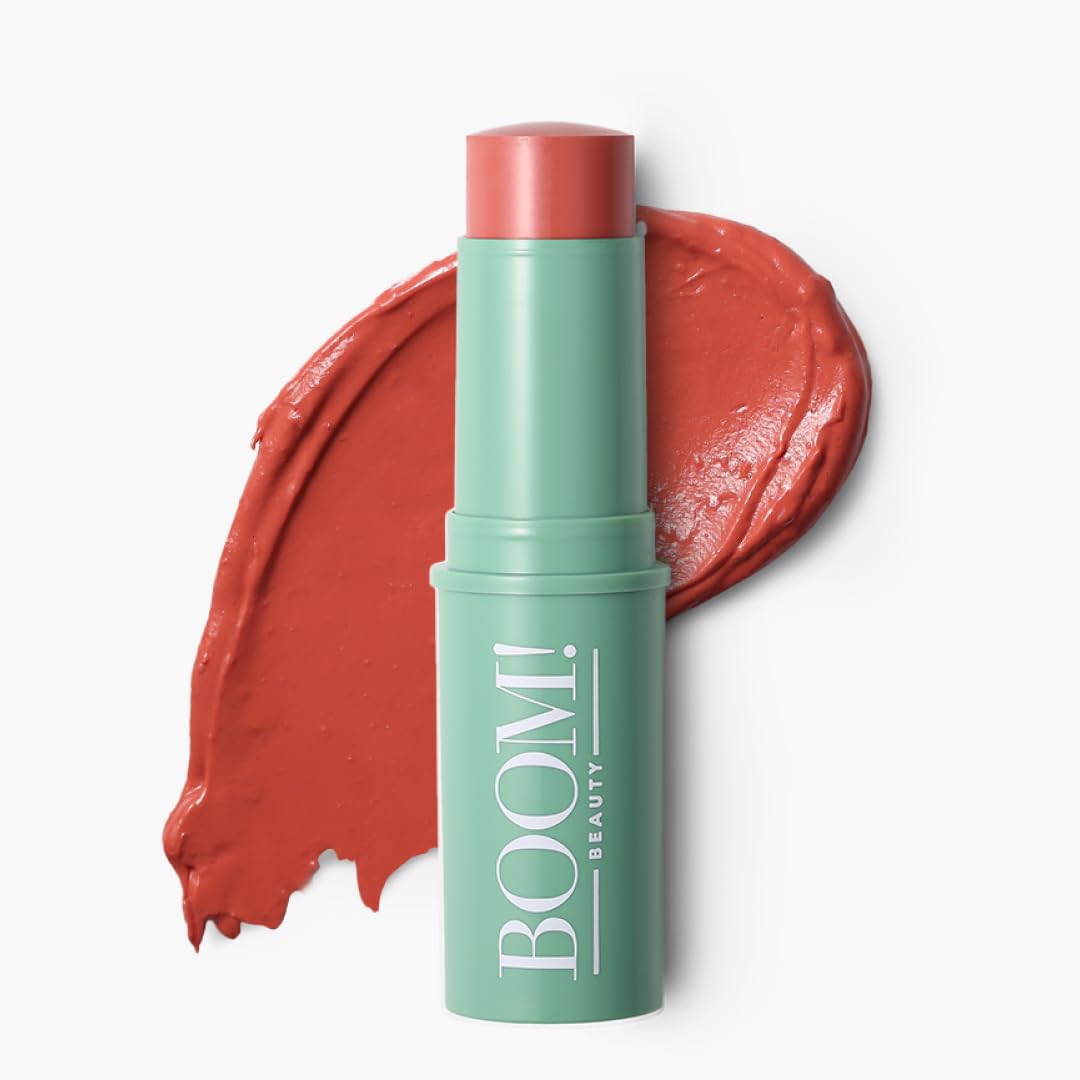 Boomstick Golden Peach on cheeks for warm, natural glow