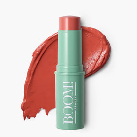 Boomstick Golden Peach on cheeks for warm, natural glow