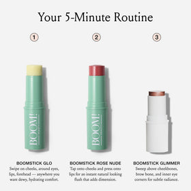 BOOM! Rose Nude blush stick on cheek adds soft glow