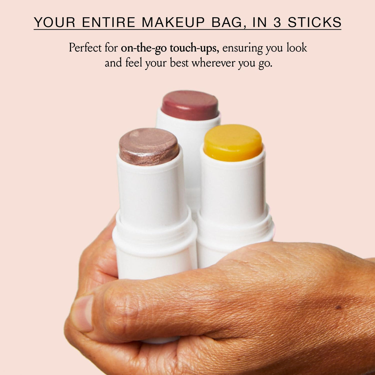 BOOM! Rose Nude blush stick on lips for versatile use