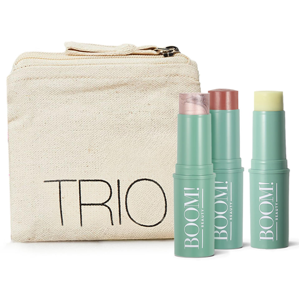 BOOM! Boomstick Trio Rose Nude pack for on-the-go beauty with coordinated color.