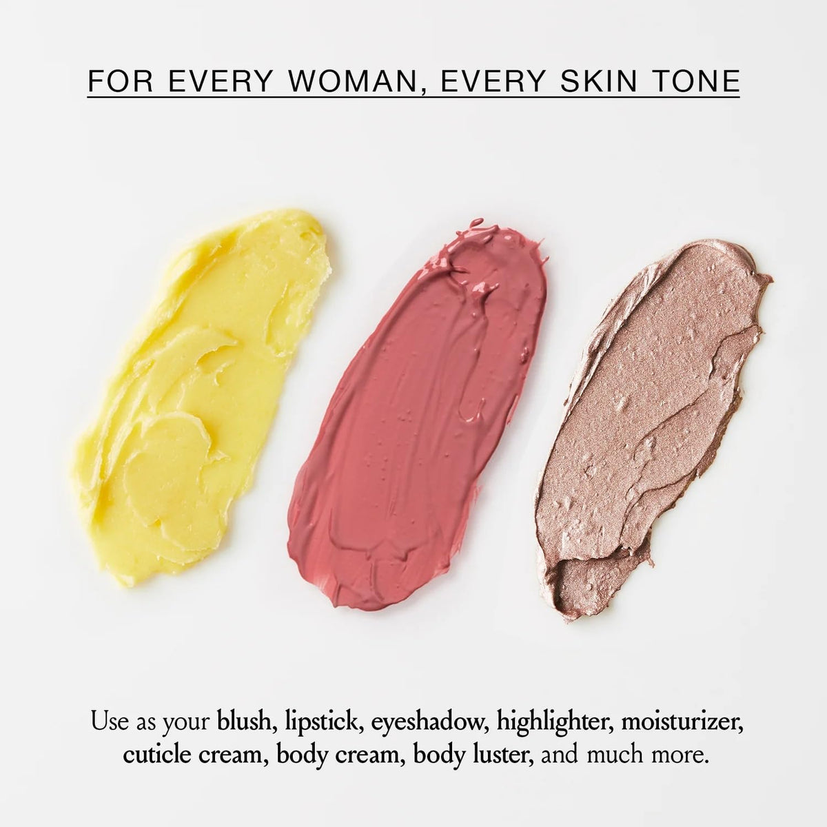 Rose Nude lip and cheek color by Boomstick Trio delivers a rosy flush.