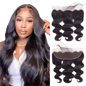 Boopwine 13x4 lace frontal closure close-up with natural parting options