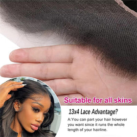 Boopwine 13x4 lace frontal closure middle part for versatile styling
