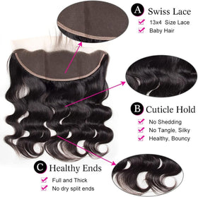 Boopwine body wave extensions 14 inch closure for natural looking fullness
