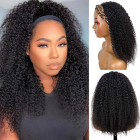 Boopwine brazilian virgin hair headband wig shows seamless hairline and flexible styling