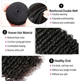 Boopwine 22-inch deep wave bundle illustrating dramatic length and natural shine.