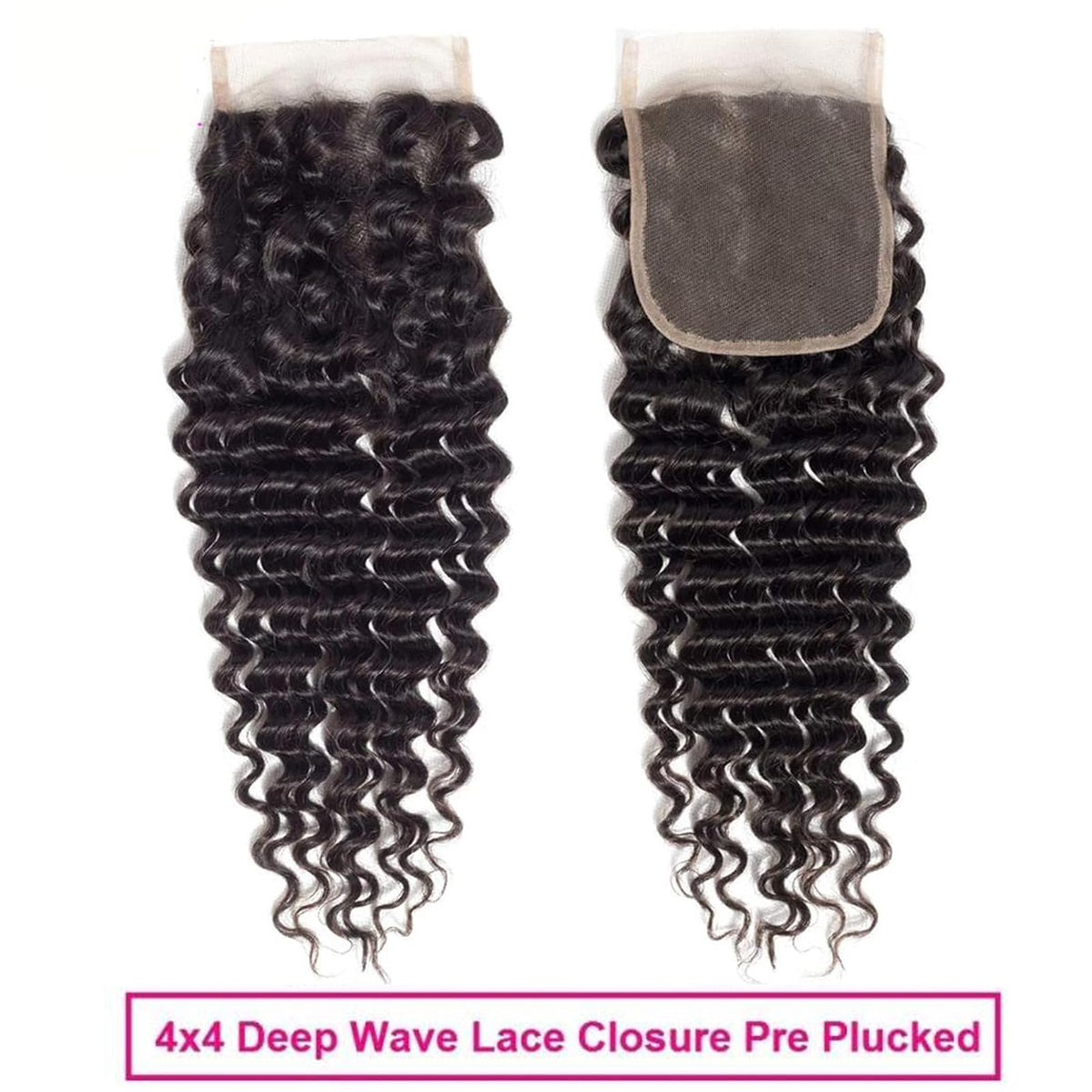 Boopwine lace closure detail with pre-plucked hairline for natural blend.