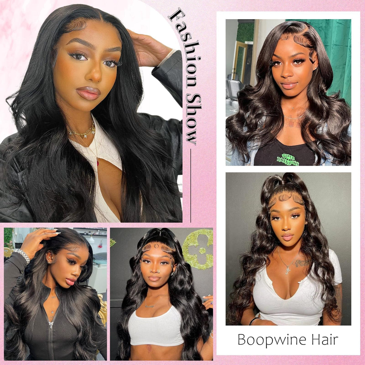 Boopwine natural black hair extensions close-up with healthy shine