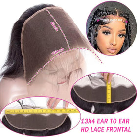 Boopwine pre-plucked baby hair lace frontal for easy blending