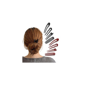 BootMoon wooden hair sticks collection with four bun styles for versatile updos.