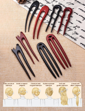 BootMoon wooden hair sticks cat-styled stick adds playful flair and grip.