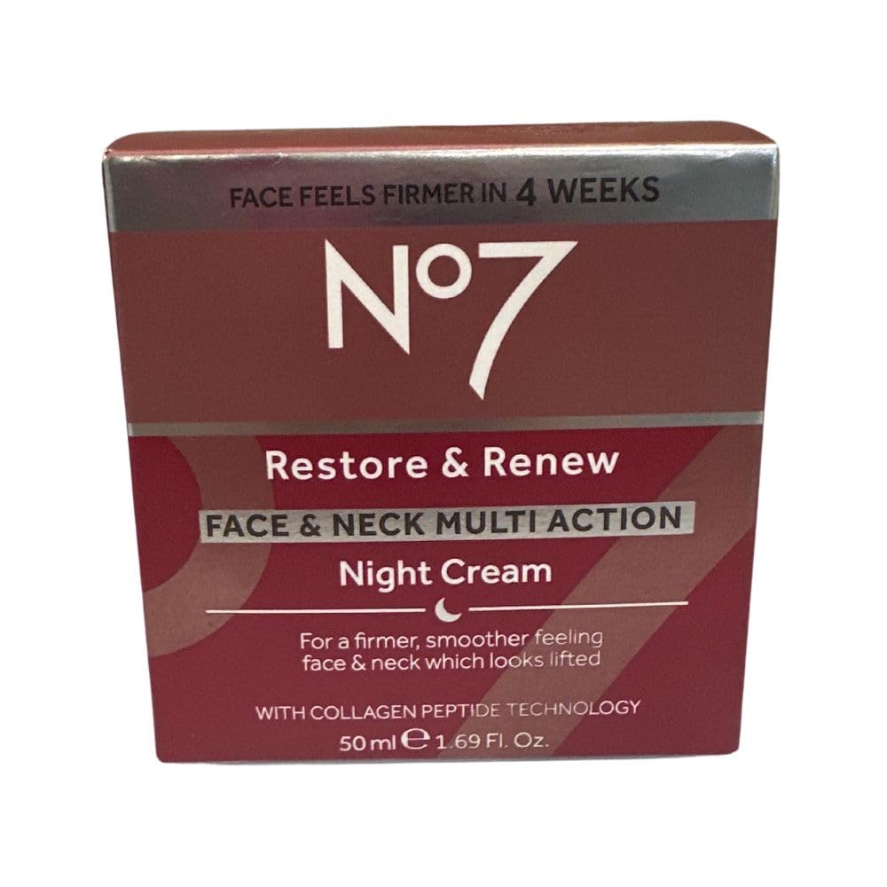 Boots No7 Restore and Renew Night Cream texture close-up - creamy, nourishing formula.