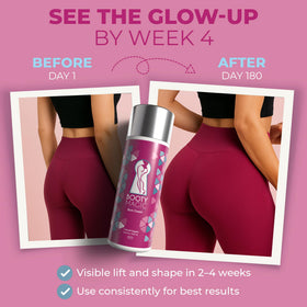 Booty Magic bottle with pump for convenient, mess-free use