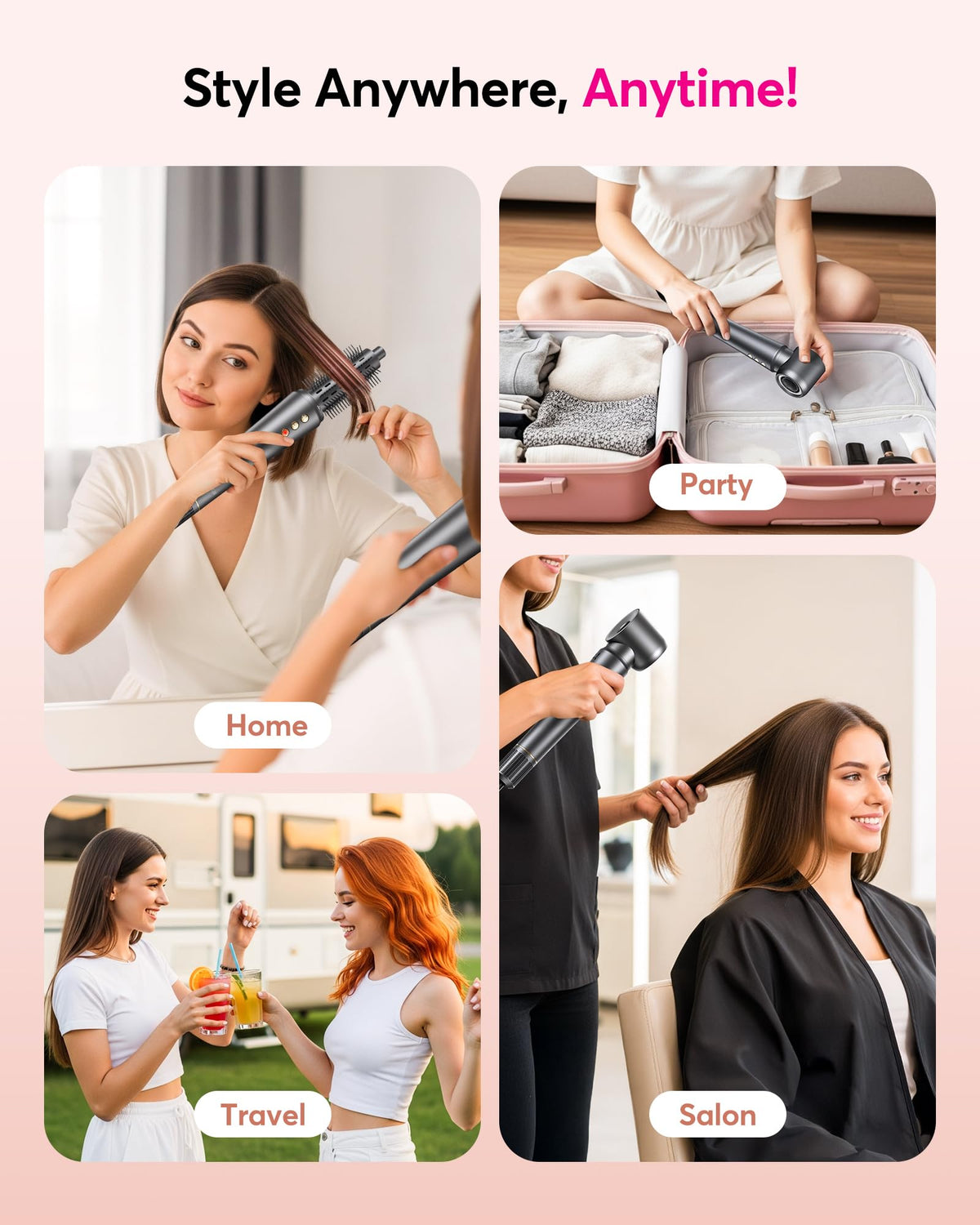 Bopcal 2-in-1 hair dryer brush suitable for all hair types