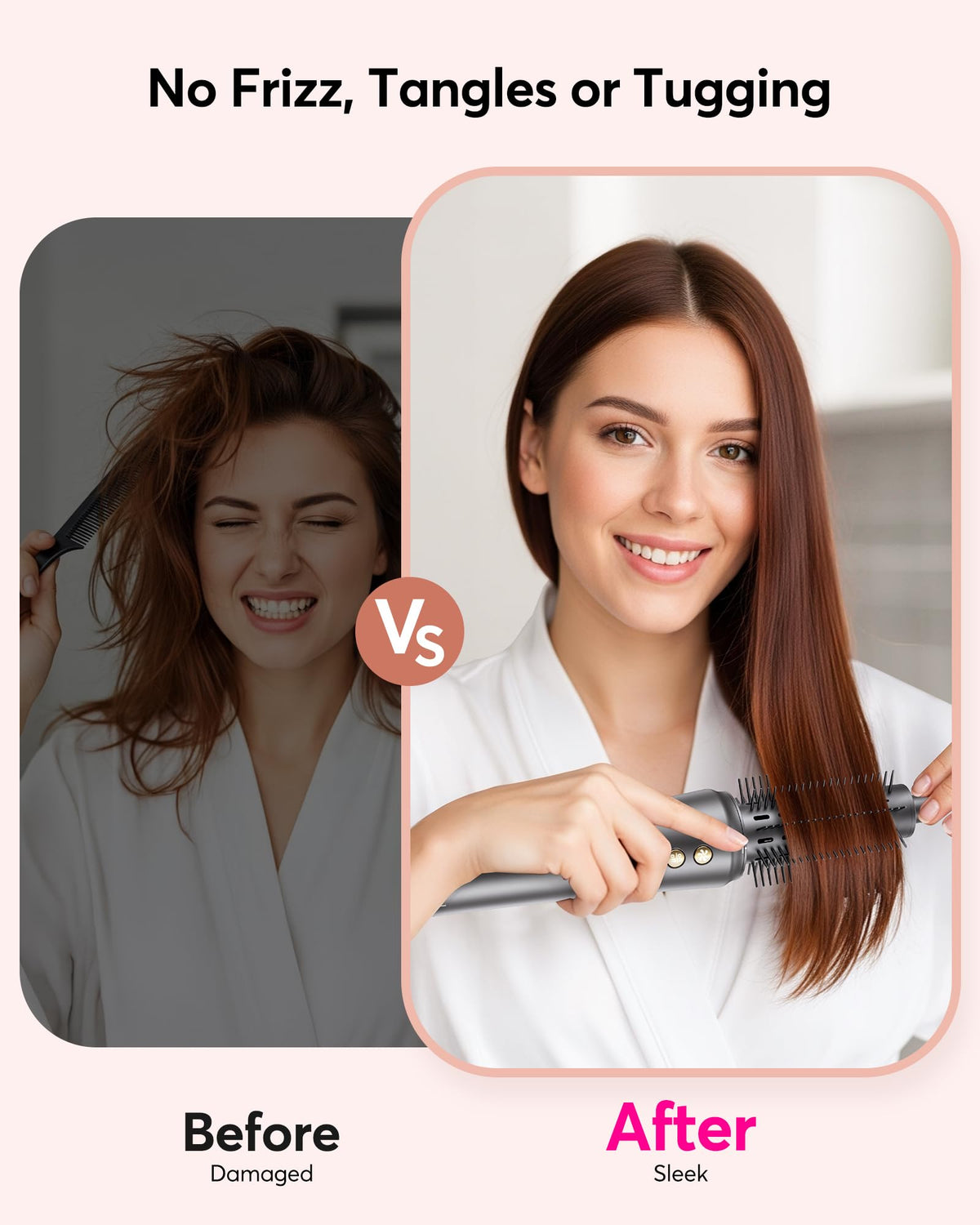 Bopcal 2-in-1 hair dryer brush with lightweight ergonomic handle