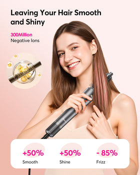 Bopcal 2-in-1 hair dryer brush showing root lift and volume at crown