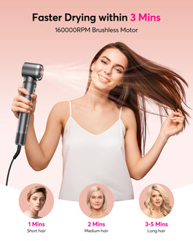 Bopcal 2-in-1 hair dryer brush showcasing multiple styling options