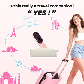 Bopcal ionic straightener brush delivering negative ions to smooth frizz