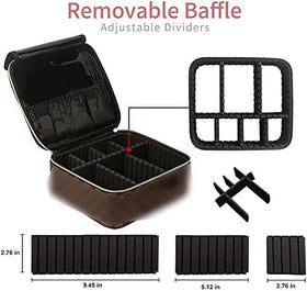 Bopomofo Checkered Makeup Bag interior with four brush slots keeps tools neatly separated.