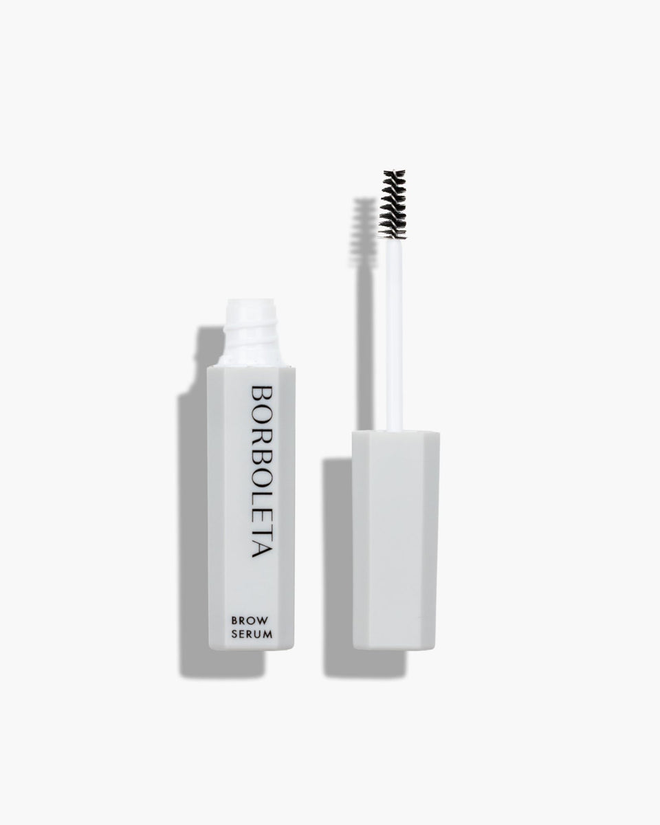 Borboleta Brow Serum bottle and wand for conditioning and fuller-looking brows