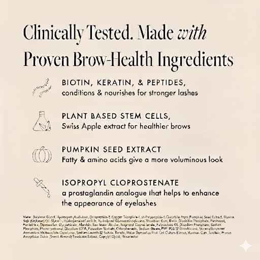 Borboleta Brow Serum box highlighting clinically backed results