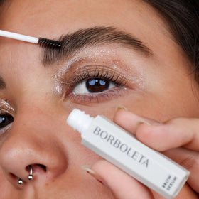Borboleta Brow Serum close-up showing softer, defined brows