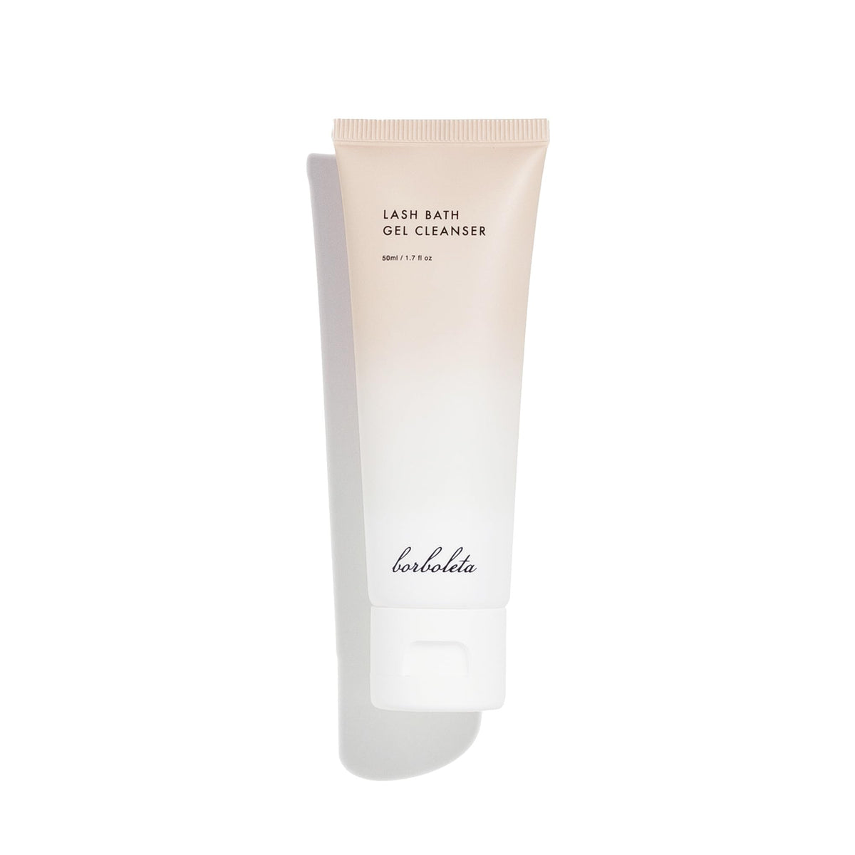 Borboleta Lash Bath Gel Cleanser packaging promotes gentle lash extension care
