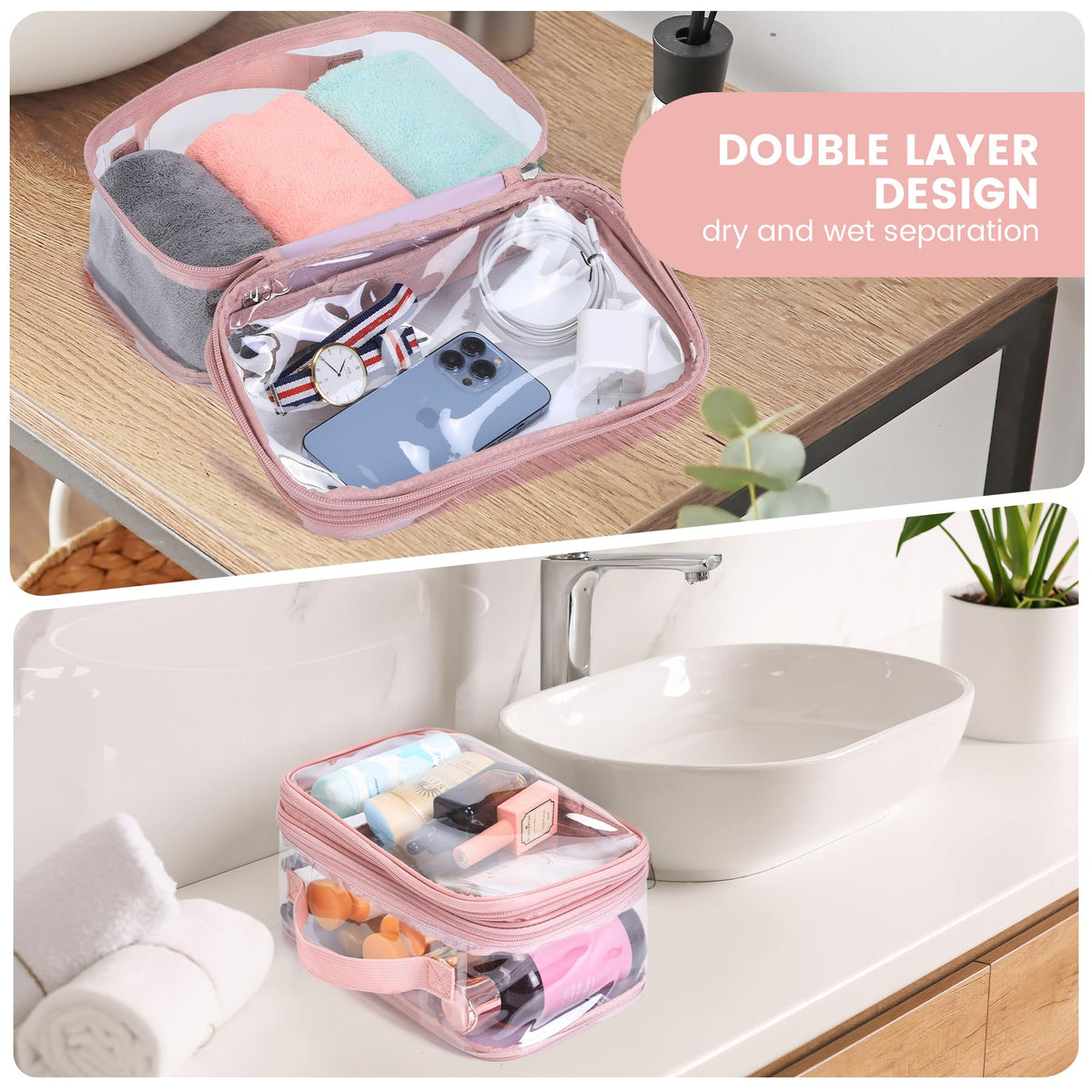 BORMELUN men s transparent toiletry bag ideal for sleek travel