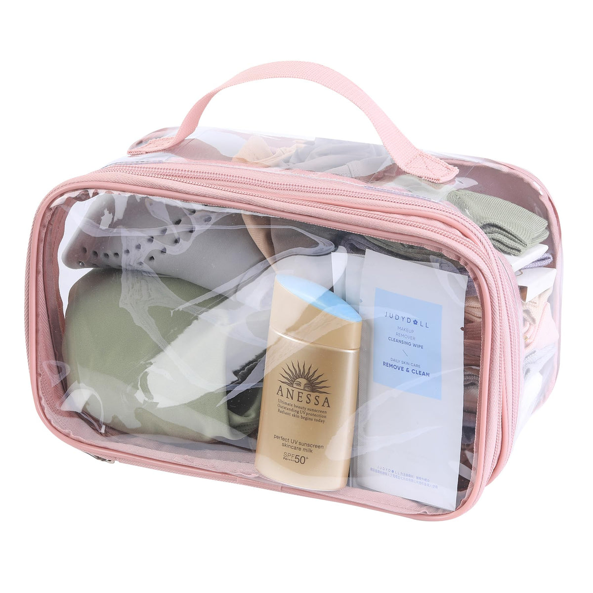 BORMELUN transparent cosmetics pouch viewed for quick touch ups on the go