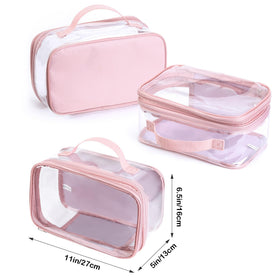 BORMELUN clear makeup case with zipper demonstrates ample storage for travel cosmetics