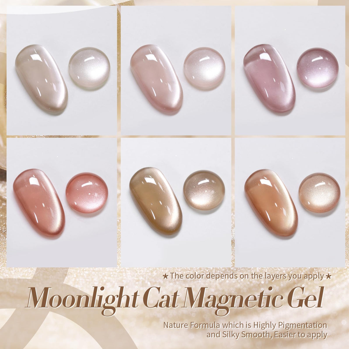 Born Pretty Moonlight Nude shade shows subtle magnetic shimmer