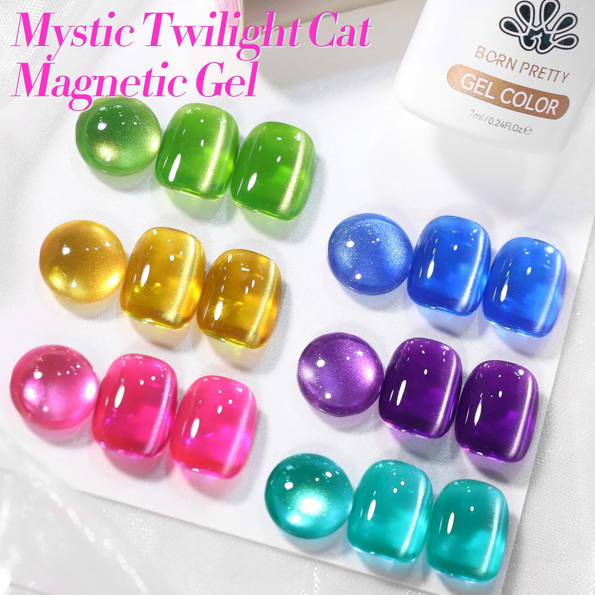 Born Pretty Cat Magnetic Eye Gel Polish Neon Green Glazed delivers vibrant coverage with lasting shine