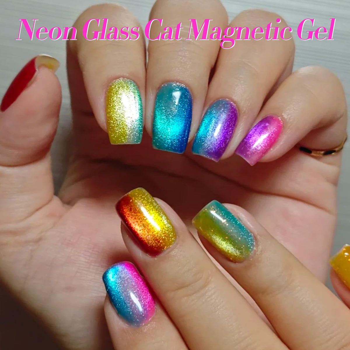 Born Pretty Cat Magnetic Eye Gel Polish Neon Pink Glazed creates eye-catching nails with glass-like glow