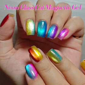 Born Pretty Cat Magnetic Eye Gel Polish Neon Pink Glazed creates eye-catching nails with glass-like glow