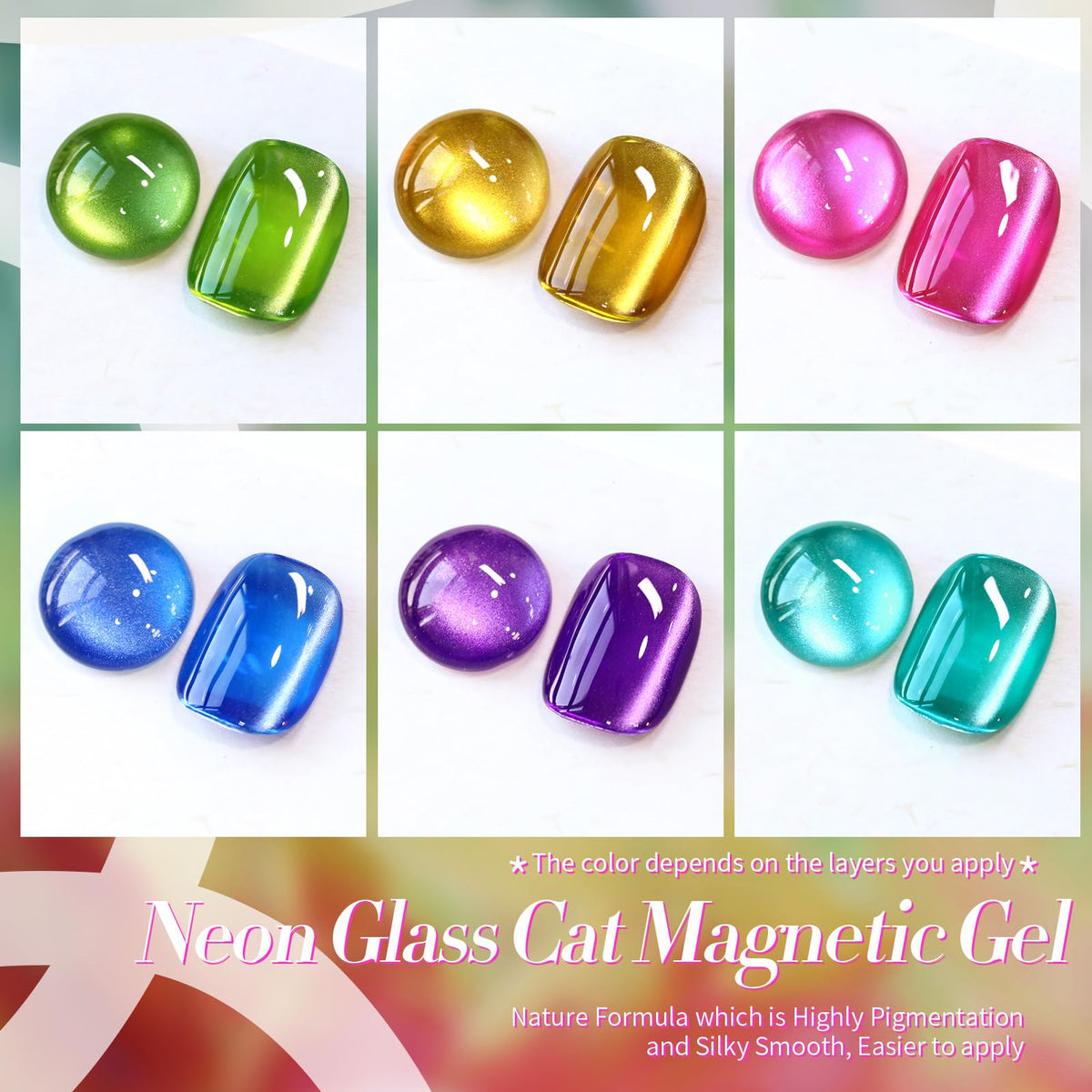 Born Pretty Cat Magnetic Eye Gel Polish Translucent Set Art showcases subtle shimmer