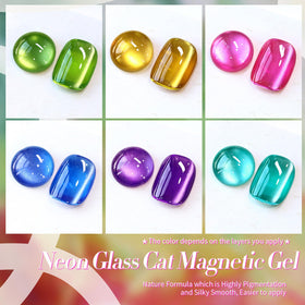 Born Pretty Cat Magnetic Eye Gel Polish Translucent Set Art showcases subtle shimmer